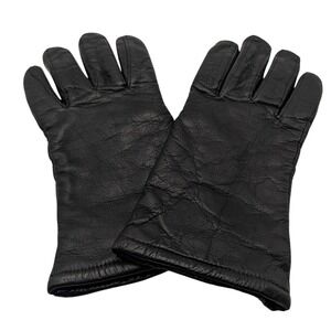Samco Leather Winter Gloves Black Wool‎ Polyester Lining Womens Four Made in USA